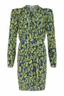 Gomaye kjole blomstrete koboltblå/lime thumbnail